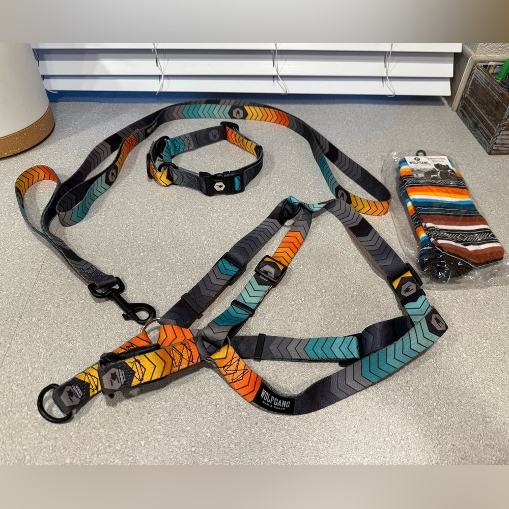 Wolfgang Man vs Beast ChevTech Harness, Leash, Martingale Collar Set
